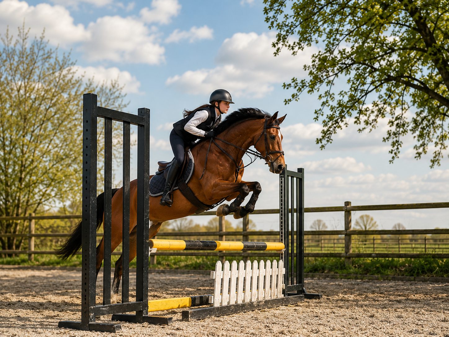 Cavalière sautant un obstacle au Centre Équestre de Montigny